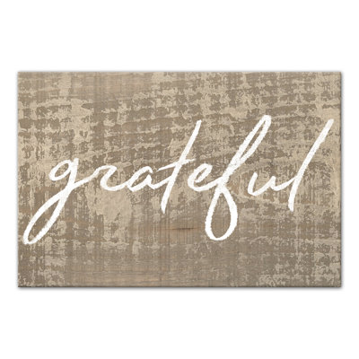 «Grateful», art textuel sur toile