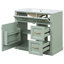 Meuble-lavabo de 36 pouces avec lavabo, armoire avec 4 tiroirs, porte à fermeture douce et tablette réglable, lavabo en céramique, meuble-lavabo moderne pour l'organisation de la salle de bain-224788334