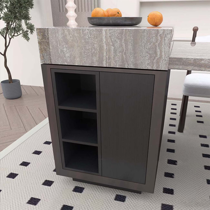 Table d'îlot en marbre, une table d'îlot, H 35,43 po x l 70,87 po x P 35,43 po