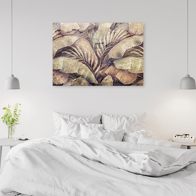 Palm Trees, Jungle Leaves, Nature - No Frame Print on Canvas, 70cm H x 100cm W