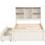 Lit simple blanc délavé avec rangement de tiroir efficace pour 2 tiroirs, lavable-606384257
