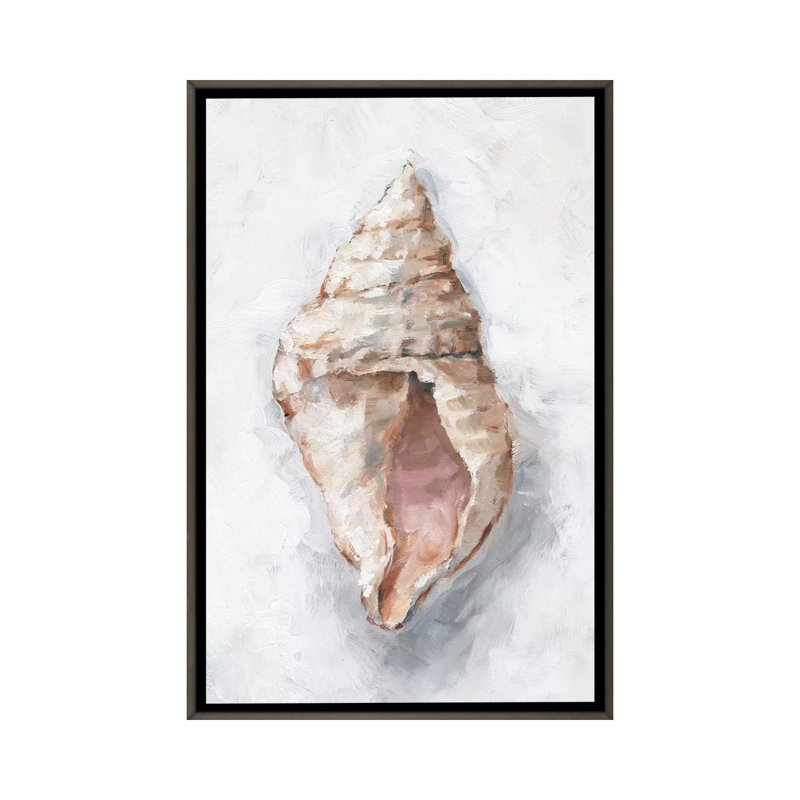 "White Shell Study III" par Ethan Harper, reproduction d’art, Toile encadrée de bois rustique foncé, Pas de tapis