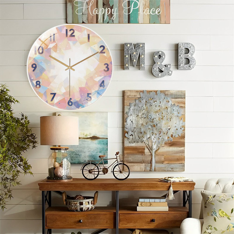 Horloge murale en cristal 12 po