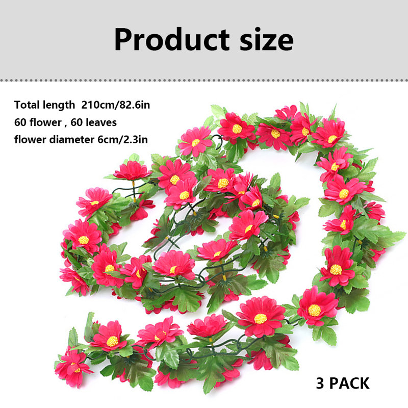 82.6'' in. Faux Garland, Rose Red