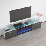 Aiyah TV Stand for TVs up to 70" with Electric Fireplace Included