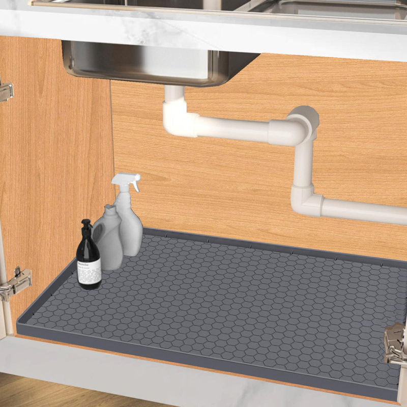Tapis imperméable sous l'évier, tapis sous l'évier en silicone pour la cuisine, tapis sous l'évier de cuisine et tapis protecteur