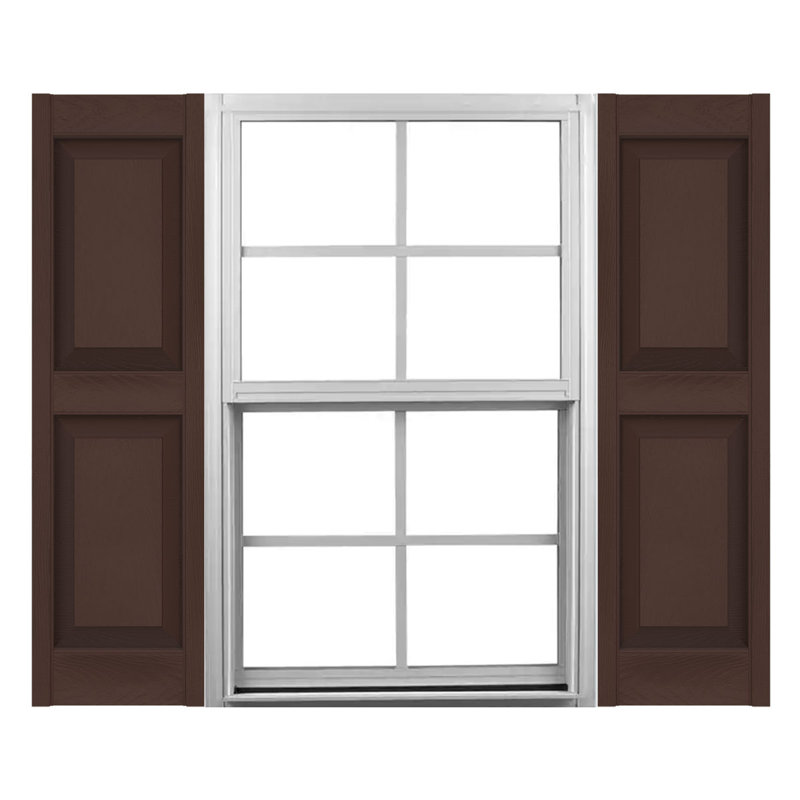 Paire de volets doubles Mid-America en vinyle de taille standard Williamsburg, Brun fédéral, 67", 12"