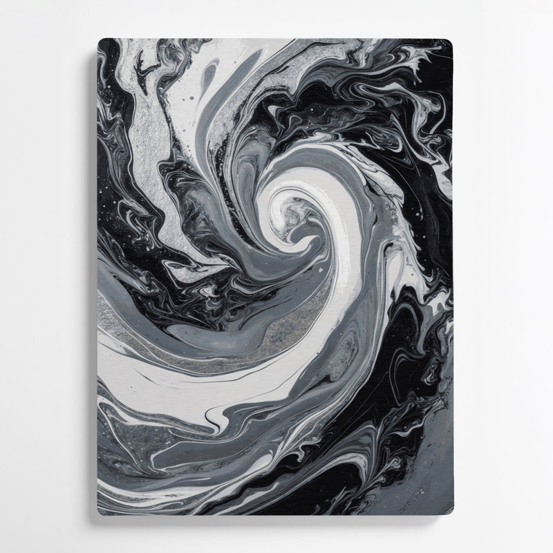 Art abstrait abstrait en métal gris 82, H 16 po x l 20 po