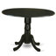 L'ensemble 3 pièces de table et chaises de cuisine comprend une table de salle à manger ronde avec Dropleaf et 2 chaises Parson en tissu de lin beige clair, noir-1184498239-1184498238