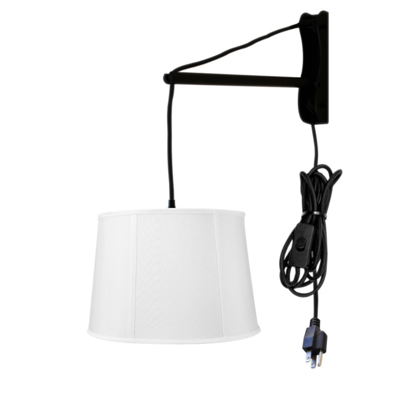 Bras pivotant 1 lumière à brancher Cola, Noir, Blanc