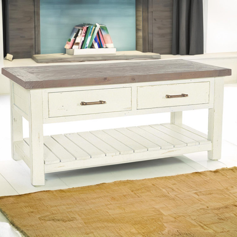 Brents Cream 2 Drawer Coffee Table