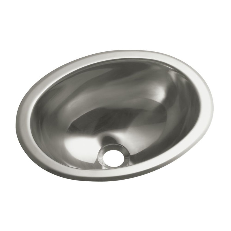 Lavabo de salle de bain ovale encastré en métal Entertainment