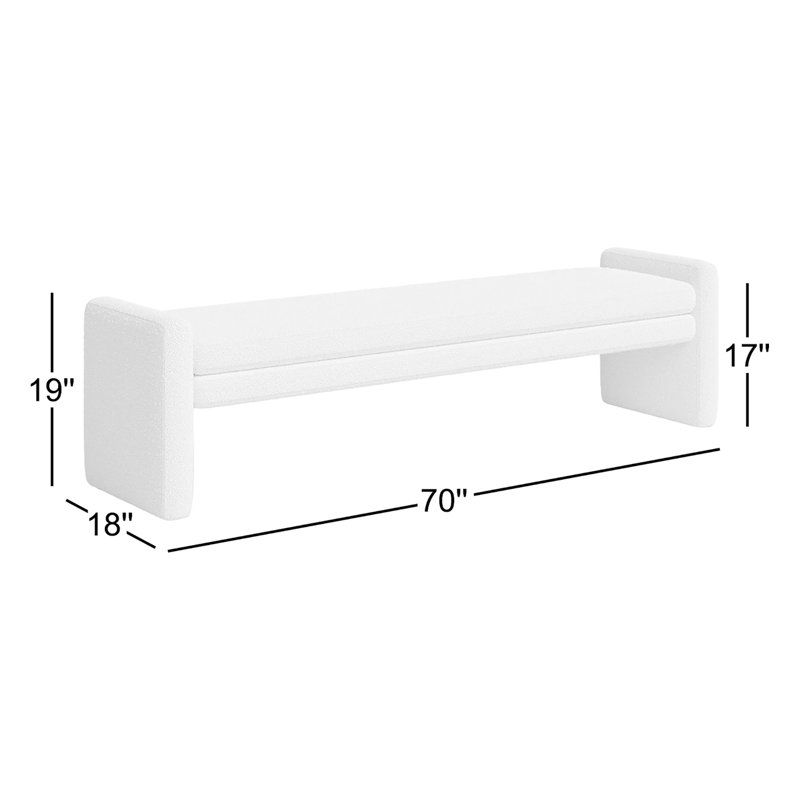 Serena Accent Bench, Ivory