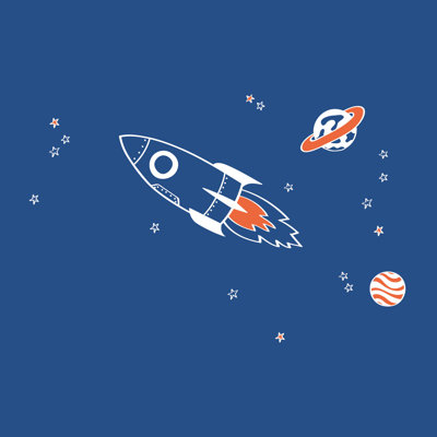 Rocket and Stars Wall Stickers