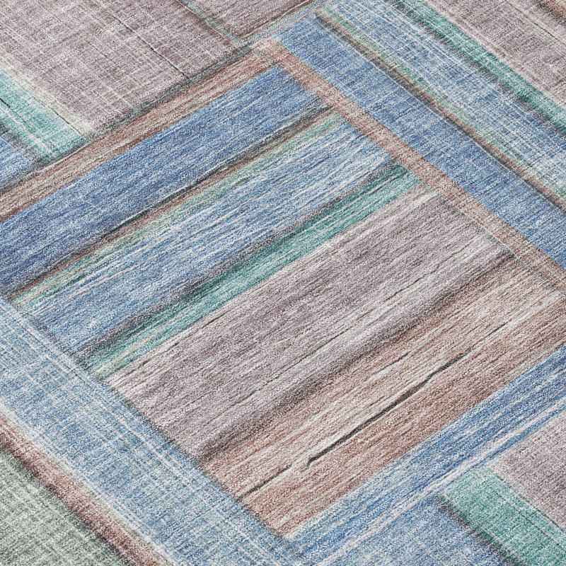 Machine Washable Indoor/Outdoor Jeffery ACN2285 Geometric Rug, Rectangle 2'6" x 3'10"