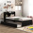 Engeliene Wooden Bed with Trundle,Storage Bed Frame with Bookcase-354862858-339296938