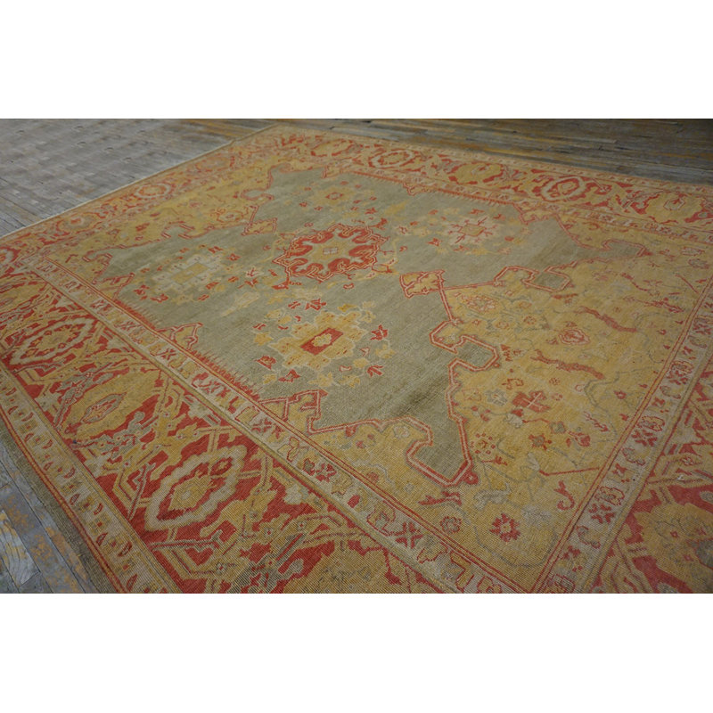 Tapis corail / saumon / rose Antique Oushak