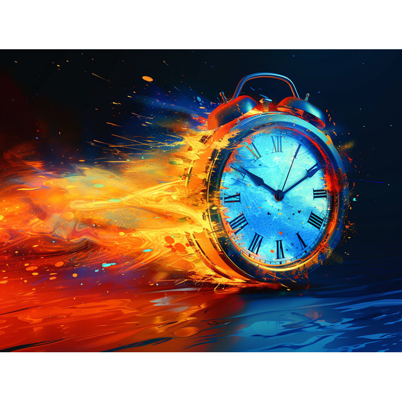 Alarm Clock Concept Microfiber / Polyester Comforter, Queen Comforter