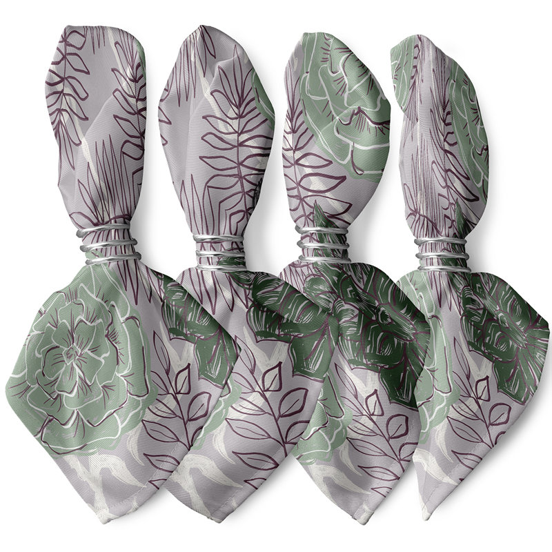 Ensemble de serviettes 4 pièces Minto, L 18 po x L 18 po, Céleri pâle