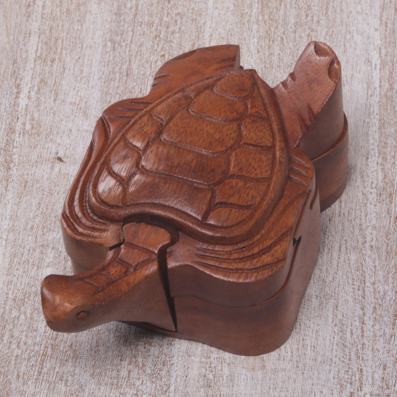 Boîte à casse-tête en bois de tortue