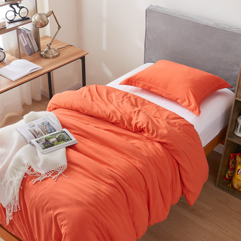 Ensemble d'édredon en duvet synthétique Ultra Cozy, Édredon pour très grand lit + 2 très grandes ta, Orange