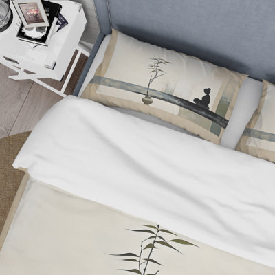 Asian Art Modern Zen I - Asian Art Duvet Cover Set - Microfiber Polyester