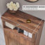 Armoire de rangement autoportante pour salle de bain, armoire de plancher en bois avec 1 tiroir et 2 portes, brun-1149365767