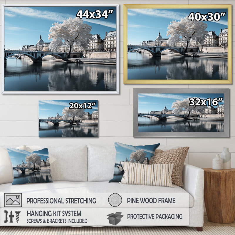 Marutani France - sérénité - reproduction, H 16 po x l 32 po x P 1 po, Cadre simple blanc