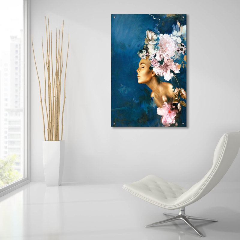  «Blue Couture» par Design Fabrikken, art mural en verre acrylique, H 36 po x l 24 po