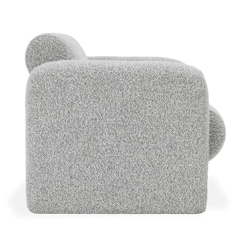 Mercury Gray Handcrafted Boucle Fabric Accent Chair