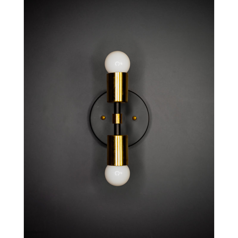 Canaday Armed Sconce, Black/Brass