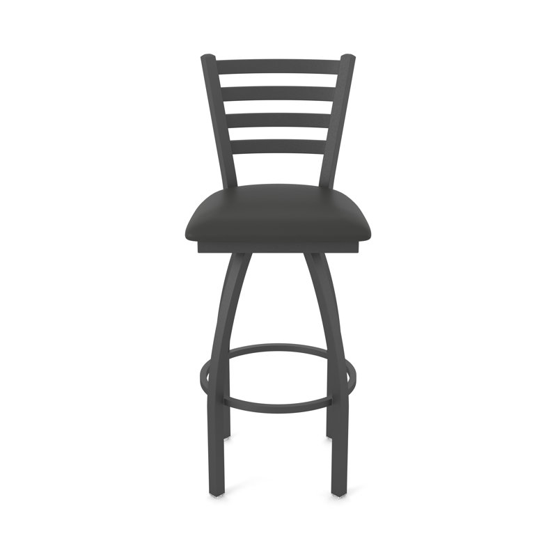 Jackie Swivel Stool, Pewter, Vinyl-Canter Iron, Counter Stool (25" Seat Height)