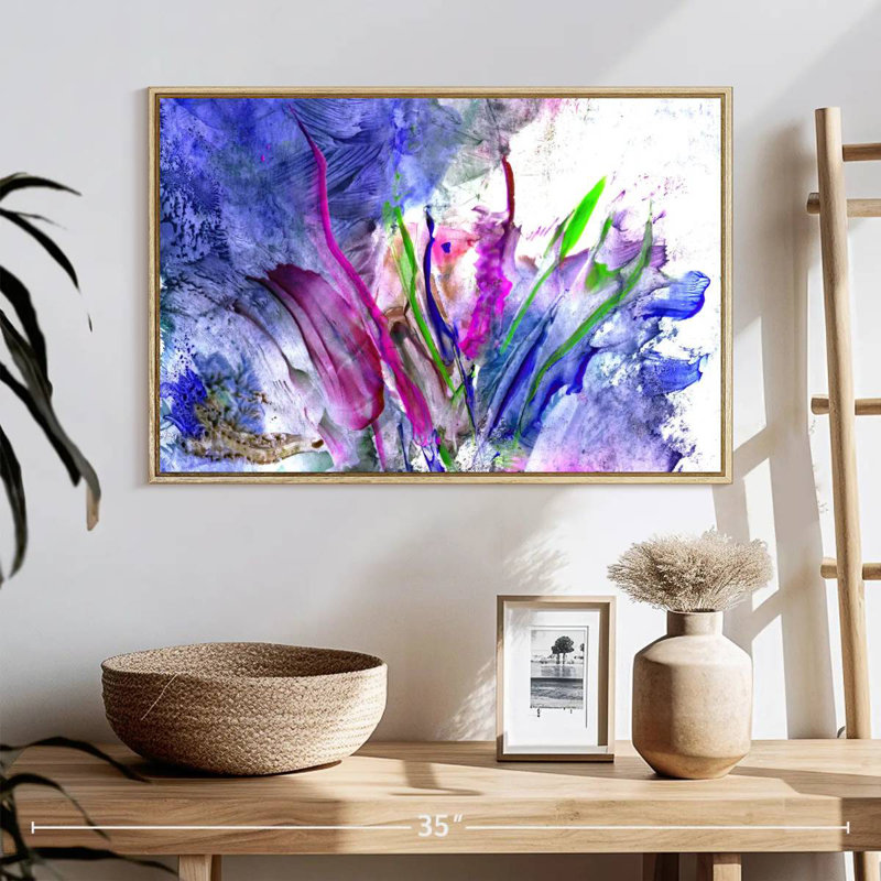 Fleur Syd, Cadre flottant en bois naturel, 25 po x 17 po