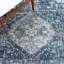 Tapis oriental bleu marine / ivoire en polyester / polypropylène tissé à la machine-1275645268