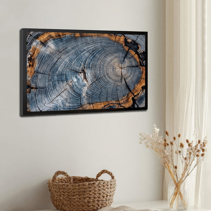 Art mural sur toile bleu et gris, H 12 po x l 18 po