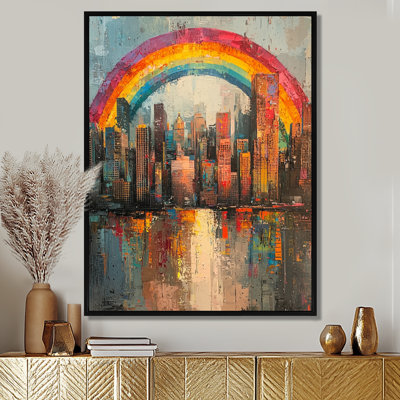 Rainbow Over The City Of Newyork I - Rainbow Large Wall Art