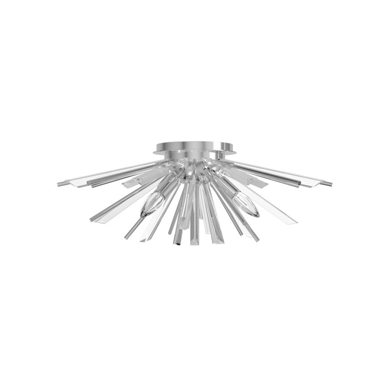 Plafonnier encastré 4 lumières 23,63 po Bruna, Chrome poli