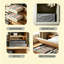 Ensemble de 2 organisateurs de ceinture 6 grilles, porte-cravate pliable en tissu, organisateur de commode et de tiroir, gris