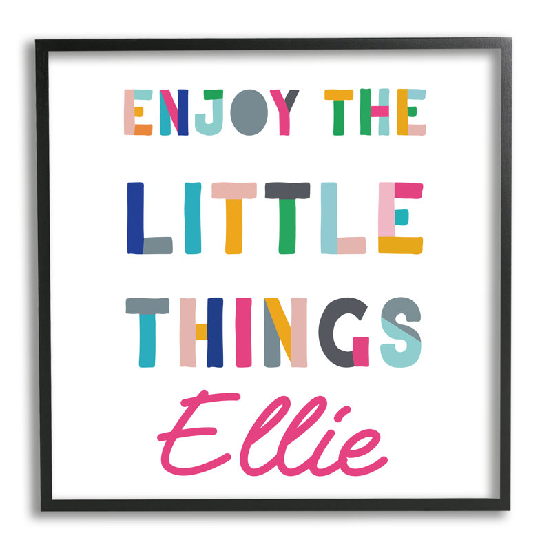 «Enjoy The Little cmw-037», art mural personnalisé, H 12 po x l 12 po, Giclée encadrée noir minuit, Oui