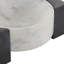 Cole And Grey Marble Round Geometric Tray With Black Rectangular Blocks-580377491