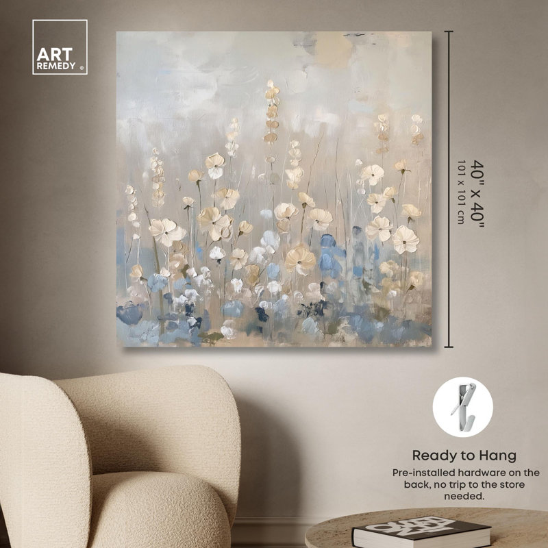 «Luminescent Meadow Canvas Farmhouse» par Art Remedy, Toile tendue, H 40 po x l 40 po x P 1,5 po