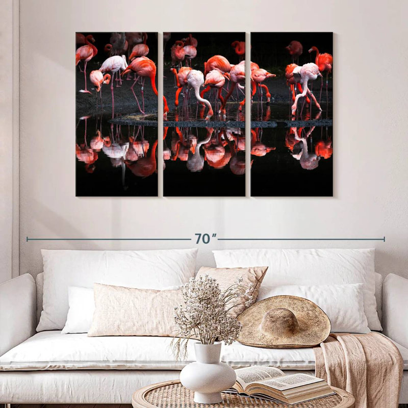 Flamingo Reflections, 32" H x 50" W
