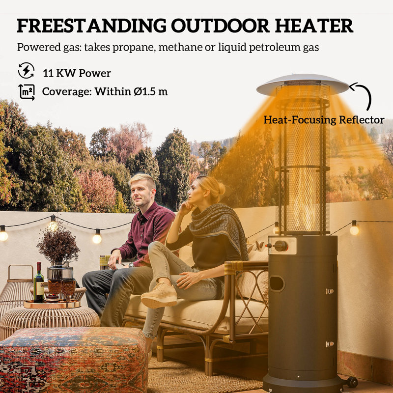 Propane Standing Patio Heater, Black