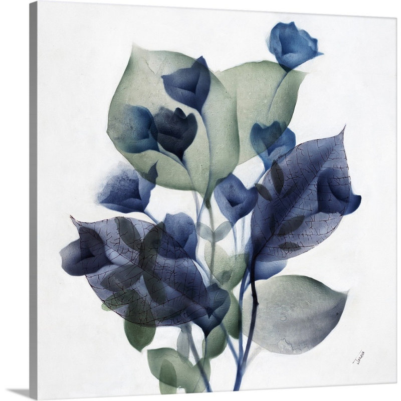 « blue bud ii »-reproduction d’art sur toile, Toile tendue, H 12 po x l 12 po x P 1,25 po