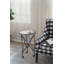 Table d'appoint avec plateau en verre et roulettes