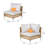 Wicker 3-Seat Sectional Sofa with Cushions-649107724-649107727