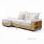 Canapé-lit convertible, repose-pieds avec rangement et accoudoir avec boîte et tiroir, table rabattable avec 2 porte-gobelets-562051956