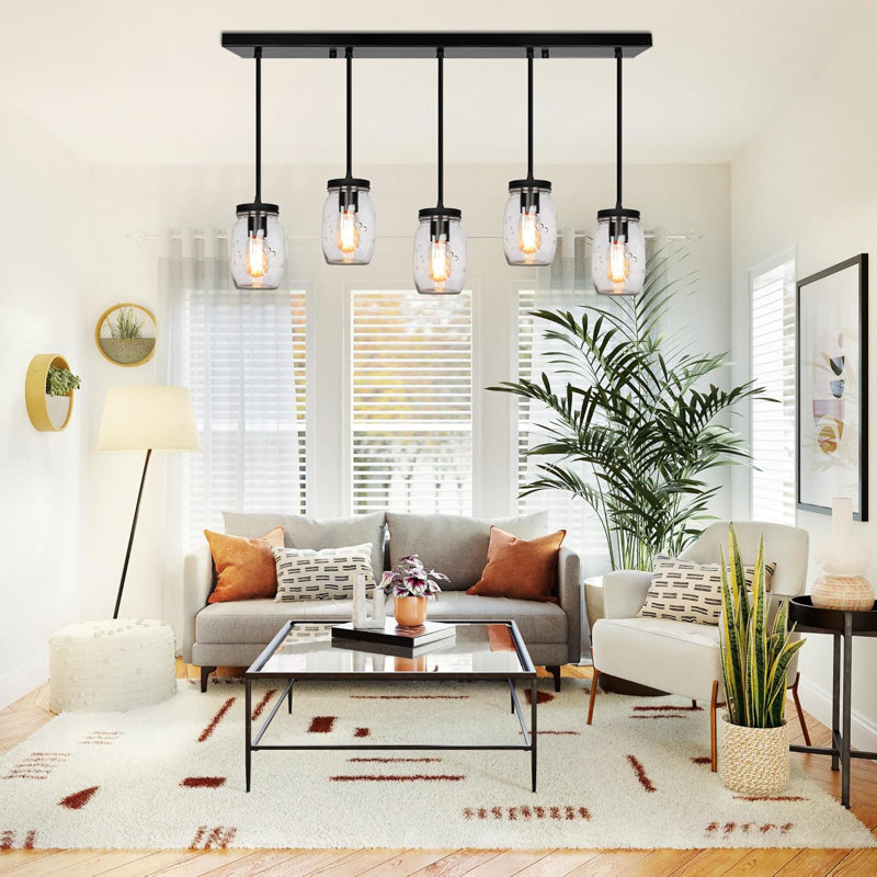 Luminaire bocal en verre 5 lumières Mason
