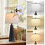 Ensemble de 2 lampes de chevet rustiques avec éclairage à 3 voies à intensité variable, ports de charge USB A + C, abat-jour en lin pour salon, chambre à coucher, bureau Farmhouse