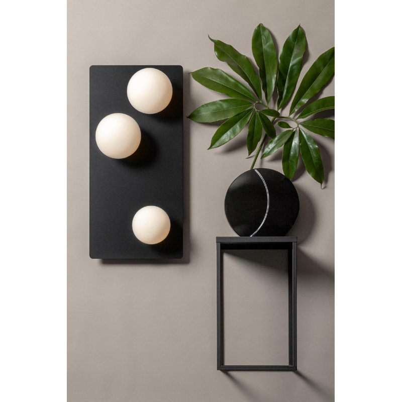 Zena Glass Flush Mount, Black